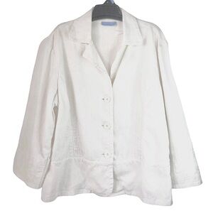 Dockers Lightweight Blazer Jacket Long Sleeve Button Front White